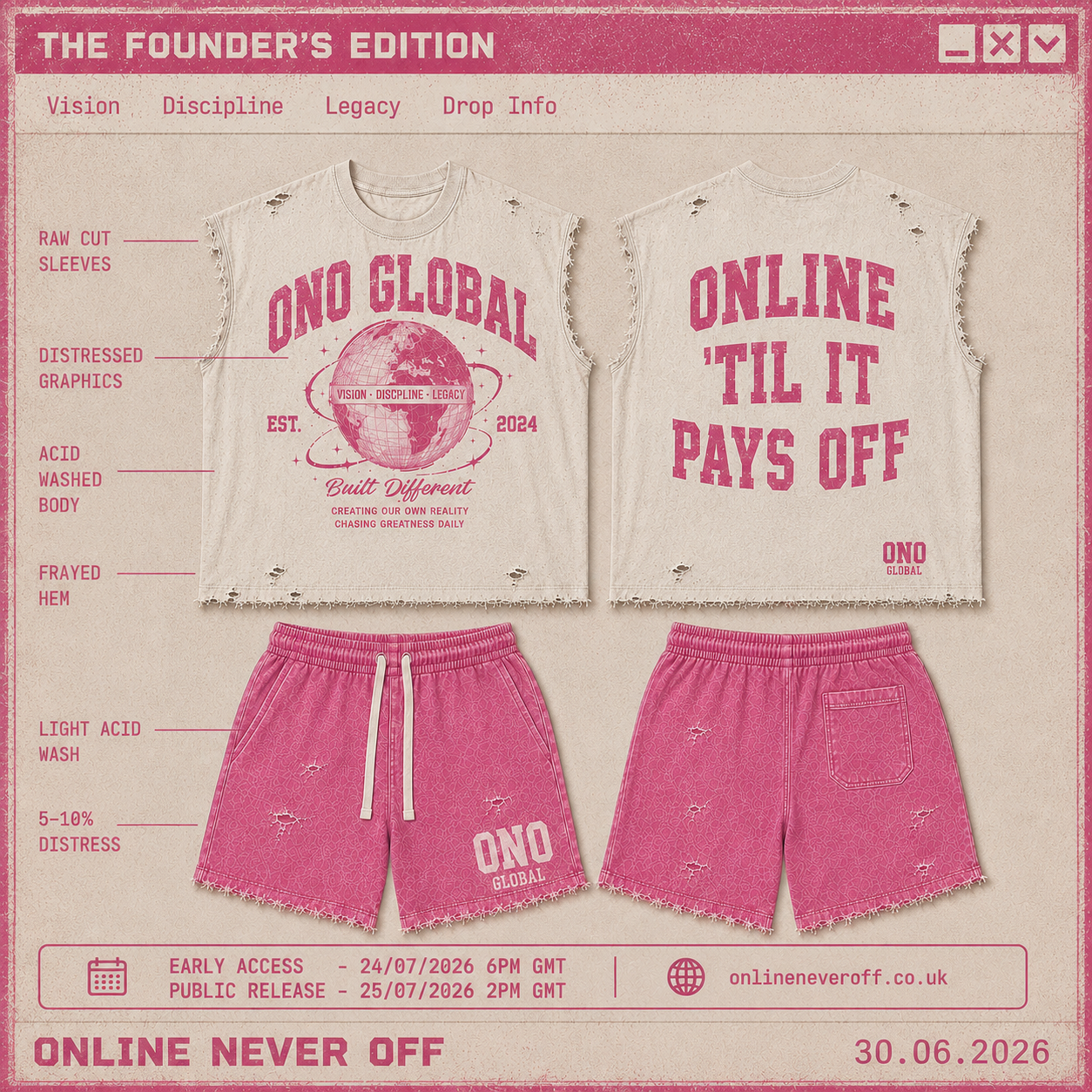 Onlineneveroff “Founder's Edition” Tank Top Set