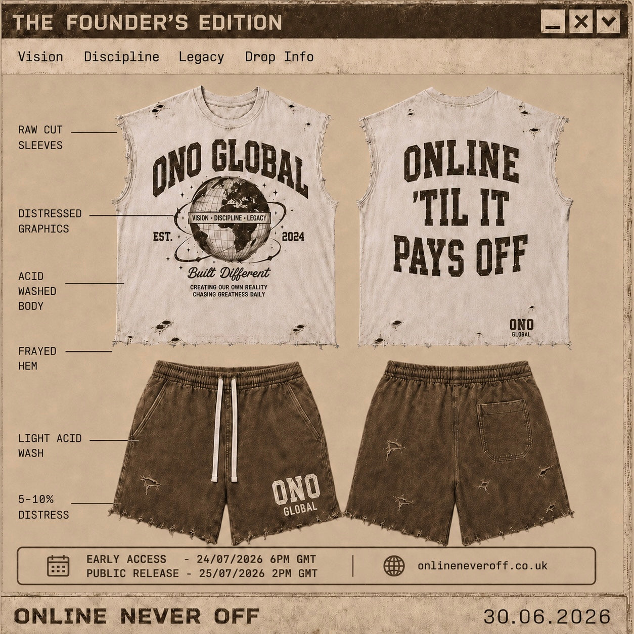 Onlineneveroff “Founder's Edition” Tank Top Set