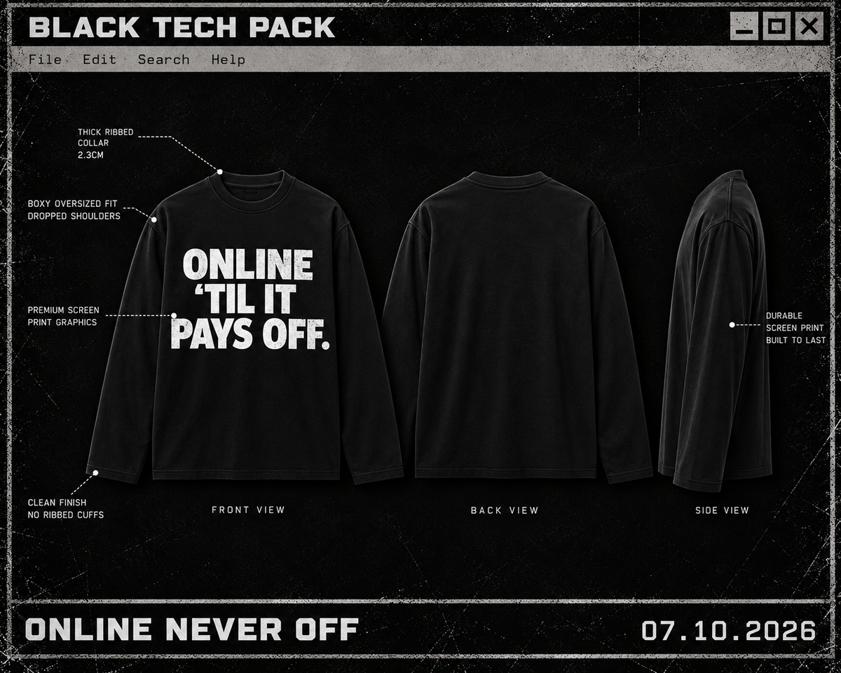 Onlineneveroff Slogan Longsleeve Tee