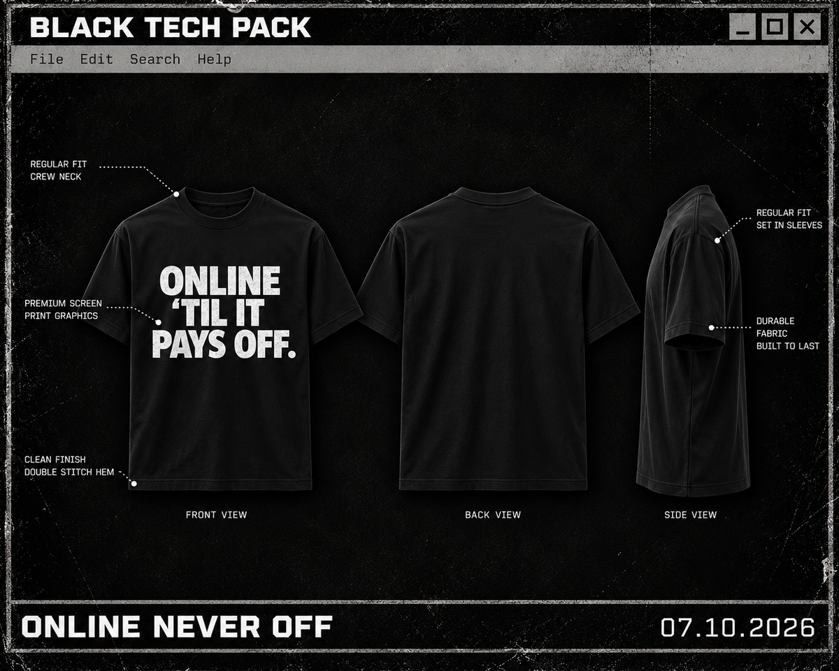 Onlineneveroff Slogan Tee